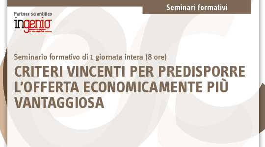Immagine Criteri vincenti per predisporre le offerte | Euroconference